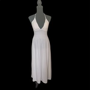 NWT Basic Universal White Halter Maxi Dress